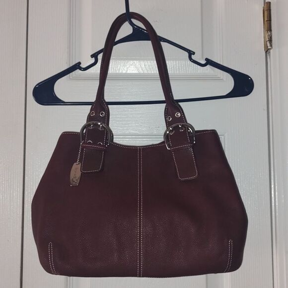 Tignanello leather deep reddish brown shoulder bag & matching wallet - Picture 5 of 13